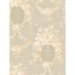 Seabrook Designs HE50006 Heritage Acrylic Coated Floral Wallpaper